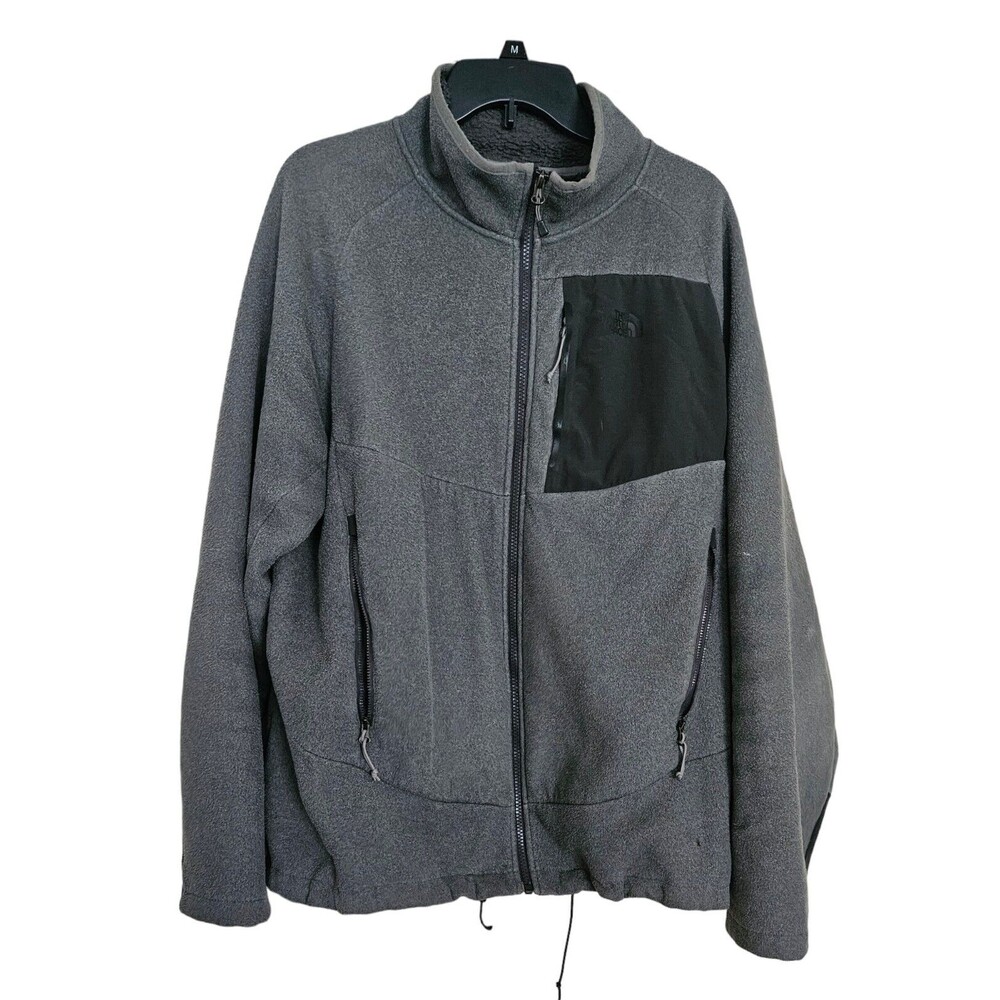 The North Face Mens Gray Chimborazo Long Sleeve Full Zip Fleece Jacket Has Flaws